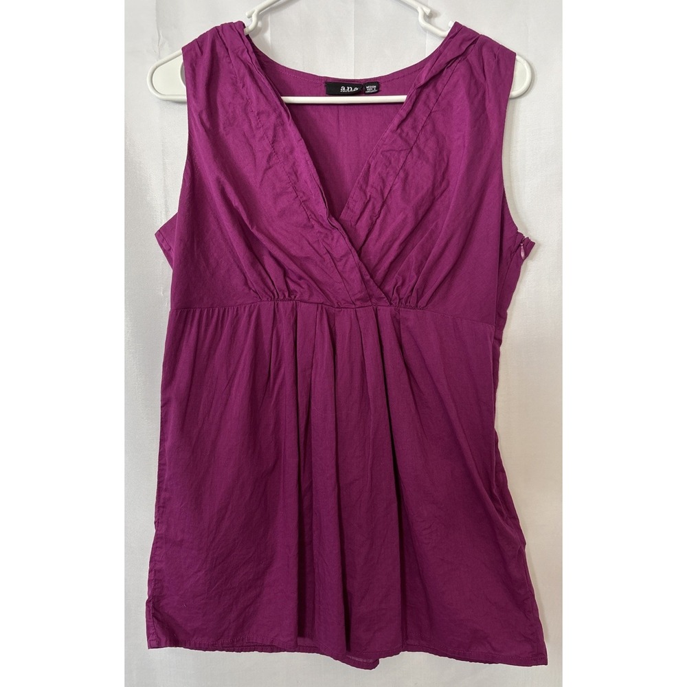 A.N.A. Vintage Y2k Maroon v-neck empire waist‎ flowy babydoll Sleeveless shirt M